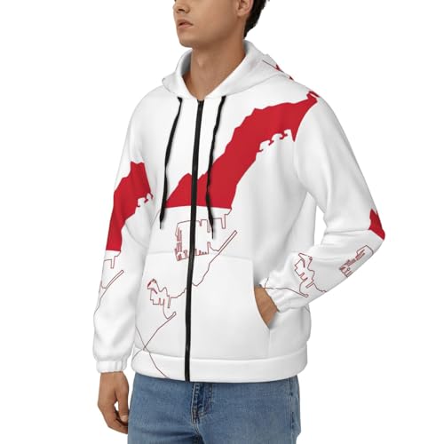 Sweat à capuche Monaco drapeau 2025 veste homme cordon ajustable