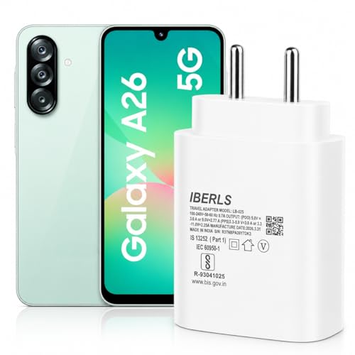 Image of 25W Pd 3A Type-C Super Fast Charging Adapter Compatible with Galaxy A26 /A57 /A37 /A07 /A36 /A56 /A17 /A06 /A35 /A55 / A16 /A15 /Tablet /Galaxy Watch- Charge Your Device with 25 Watt USB C Fast Charger- White