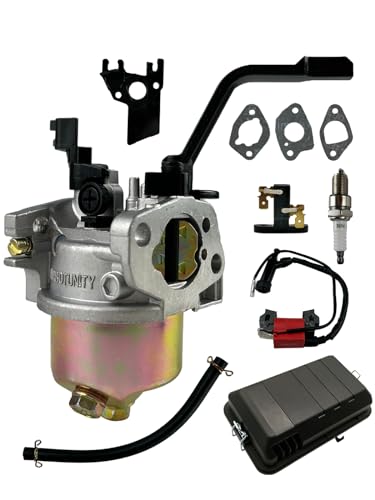 TURBOTUNITY Generator Carburetor for Predator 4000 4375 Champion Honda 3500 4000 3000 4500 3650 Watt 196cc 212cc 224cc Carb Ignition Coil Air Filter Parts Tune Up Kit