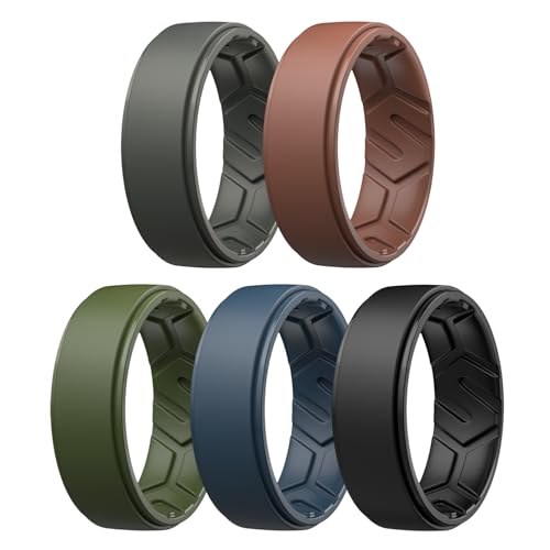 Bague silicone homme pour entraînement alliance large souple