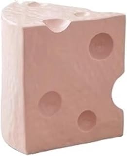 Cheese-Shaped Side Table Premium Resin Creative Accent Table Whimsical Small Table for Living Room Sofa Area Multi Scenario Use(Pink)
