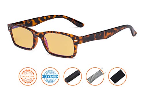 Image of CessBlu Amber Tinted Digital Blue Light Blocking Glasses for Men Women Reading Computer
