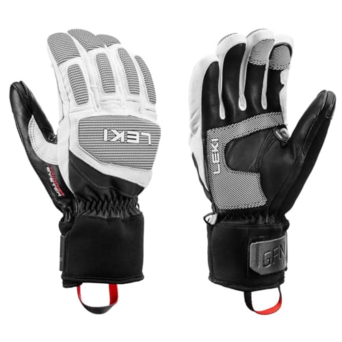 LEKI Griffin Pro 3D Handschuhe Skihandschuhe Fingerhandschuhe (weiß-schwarz 10.5)
