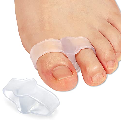 Sumifun Separadores de dedos de silicona para dedos superpuestos, 12 paquetes Corrector de juanetes de gel transparente Cover