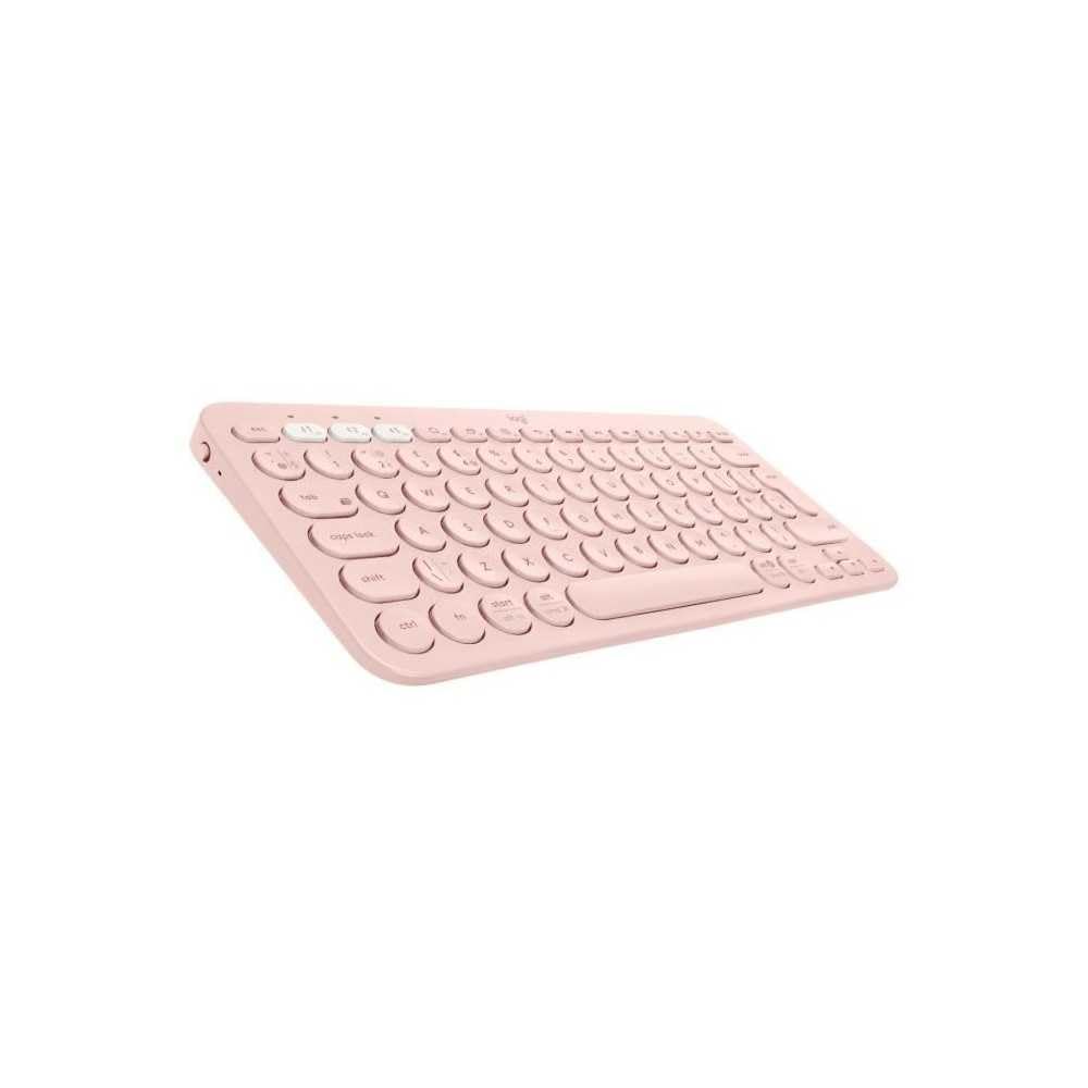 Logitech K380 Teclado Inalámbrico Multi-Dispositivo | para Windows/Apple/iOS/Android/Chrome, Disposición AZERTY Francés - Rosa