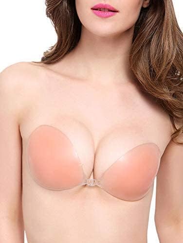 wisik enterprise Silicone Wired Free Bra Adhesive Strapless Backless Invisible Push-Up Silicone Bra for Women, Girl Invisible Push Up Reusable Self Sticky for Backless Dress Sticky (1) Nude-picture-36