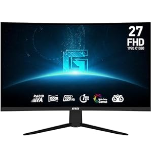 MSI Full HD Non-Glare 1ms 1920 x 1080 180Hz Refresh Rate Resolution Free Sync 27″ Curved Gaming Monitor (G27C3F) – Black