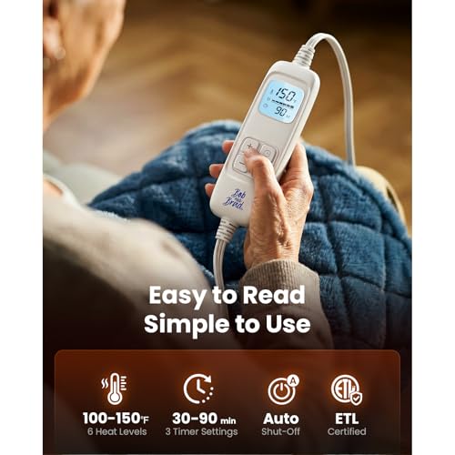 Image of BOB AND BRAD Weighted Heating Pad for Neck and Shoulders,FSA Eligible /HSA Eligible, 2.2lb Neck Wrap with Far-Infrared Ceramic Beads, 20 inch x 22 inch Soft Heated Thermal Blanket, Gifts for Mom Women Dad