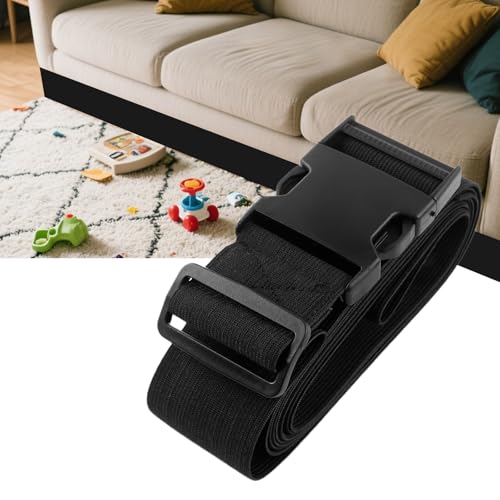 GOZOLA Under Couch Toy Blocker with Buckle, 126" Lx2 W Under Sofa Guards Stop Things from Going Under, Easy to Adjust Strap Barrier for Bed/Furniture/Fridge to Prevent Kid's and Pet's Toys