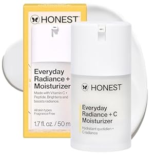 Honest Beauty Everyday Radiance Vitamin C Lightweight Moisturizer | Brightens + Improves Skin Tone | Gentle for Sensitive Skin, Fragrance Free, Vegan | 1.7 fl oz