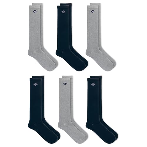 Sperry Women's Ribbed Dress Knee High 6 Pair Pack, Vapor Marl, Women's Shoe Size 4-10
