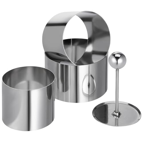 Gadpiparty 3 piezas Molde Metálico Redondo de Acero Inoxidable para Emplatar Frío de Utensilios Prácticos para Cocina Hogar y Restaurante