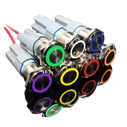 Bouton poussoir 16mm momentané LED rouge 3V pour PC et auto