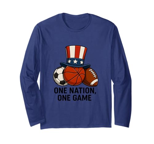 Image of One Nation One Game Sports Pride Long Sleeve T-Shirt