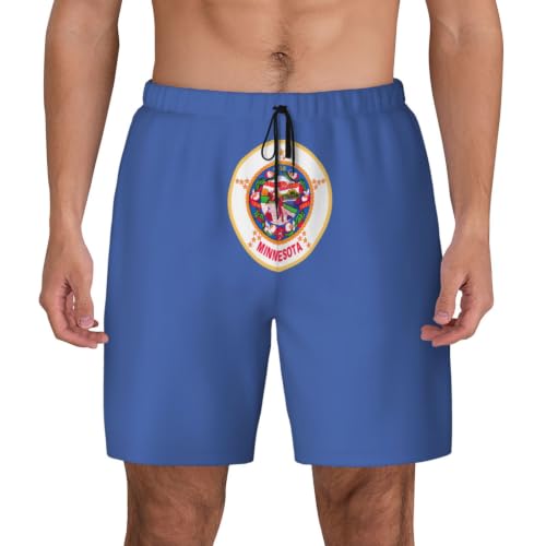 Short de bain homme Minnesota imprimé léger pour la plage et les activités de plein air