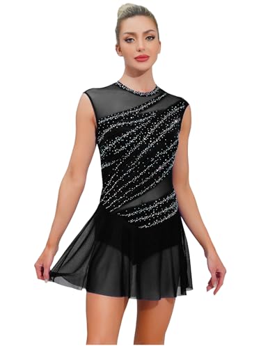 Robe danse lyrique en tissu extensible noir pour mouvements fluides