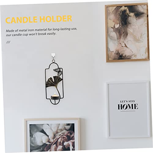 Dechous Wall Hanging Candle Holder Trendy Decor Metal Candle Holder Hanging Wall Lights Grey Wall Decor Candle Wall Sconces Halloween Metal Candlestick Wall Mounted Candle Holder Black #TOP3