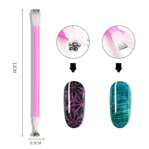 Image of 15Pcs Nail Magnet Set Cat Eye Gel Nail Polish Magnet Wand Magnetic Nail Polish Cat Eye Magnet for Nails Cat Eye Magnets Sticks Nail Design Tools Nail Art Accessories (15PCS SET MAGNET)