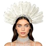 LaVenty Feather Headpiece 1920s Carnival Accessories Showgirl Headdress