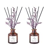TIENDIFY - Ambientador mikado decorativo Ambar | 40 ml con flor ornamental | Difusor de varillas para hogar oficina y salón ideal para espacios interiores (2 Unidades, Cerezo en Flor)