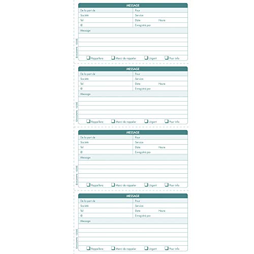 EXACOMPTA Carnet broché 29 7x14 8cm Messages téléphones 4 à la page 50 feuilles dupli autocopiantes - vue 3