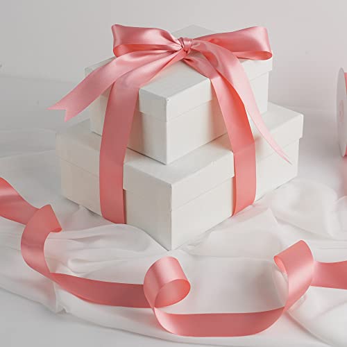 Meedee Blush Satin Ribbon 1-1/2 Inch Blush Pink Ribbon Lux Satin Double Faced Satin Ribbon By 50 Yards Polyester Satin Ribbon For Crafts, Satin Weddings, Flower Bouquet, Holiday Decorating #TOP4