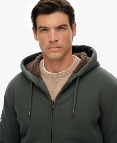 Superdry Para Hombre. M2014502A Sudadera Borg Lined Verde (M), Casual, AlgodóN - 3