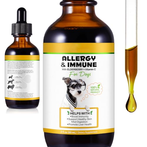 NIFEISHI Allergy & Itch Relief Liquid for Dogs - Anti Itch Liquid Supplement Soothes Itchy Skin, Ears, Paws from Allergies, Supports Skin & Coat Health - 60ml