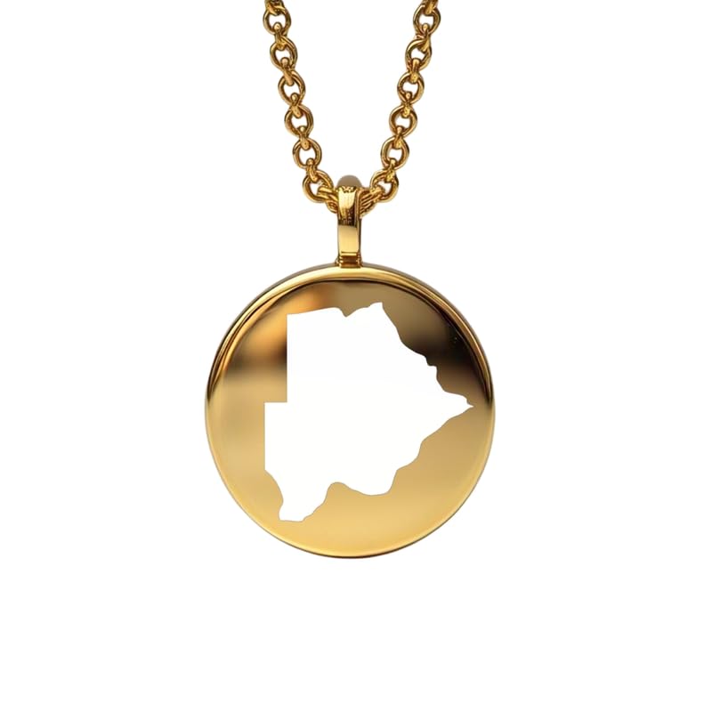 Pendentif carte du Botswana, le bijou de voyage délicat pour sublimer vos tenues d'été
