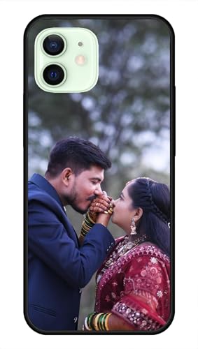 Image of NDCOM for Customised iPhone 12 Mini Back Cover | Slim iPhone 12 Mini Phone Case | 12 Mini Mobile Cover DIY Personalised Photo Design | Customized Gift Custom Text Name Printed Metal Case