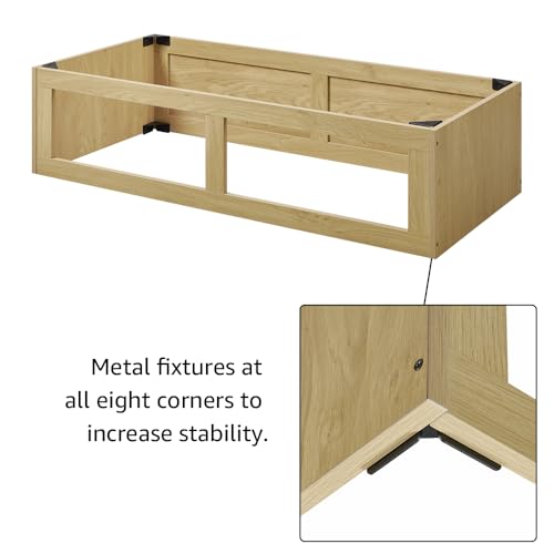 Image of unipaws Reptile Enclosure Stacker for 50 Gallon Tank, Nature | Stackable Base with Heat Lamp Openings and Metal Reinforced Corners
