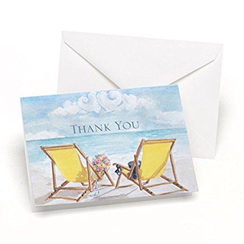 Hortense B. Hewitt 50-Count Seaside Jewels Thank You Note Cards with Envelopes, 4.8