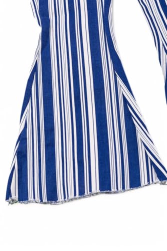 Vertical Stripe on Blue Bootcut Denim Pants.3