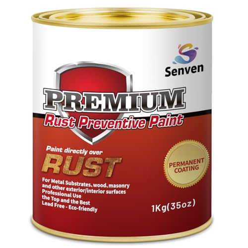 Rust-Stop and Corrosion Permanently Rust Preventive Coating Anti-Rust Automotive Rust Reformer for Metal & Seal, Rust Converter Non-Porous Protective Barrier High Gloss Gray Metallic Paint 35 Fl Oz