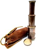 Nautical Brass Spyglass Telescope with Leather case.