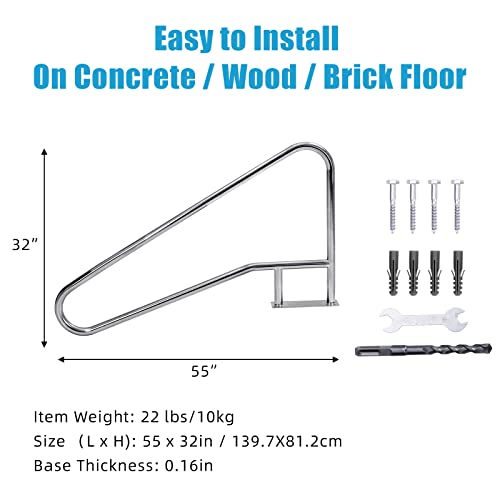 Barandal para piscina 55" x 32" acero inoxidable miniatura 5