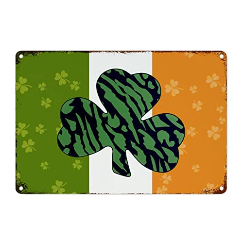 Drapeau Irlande métal trèfle léopard vert résistant aux intempéries pour décoration extérieure