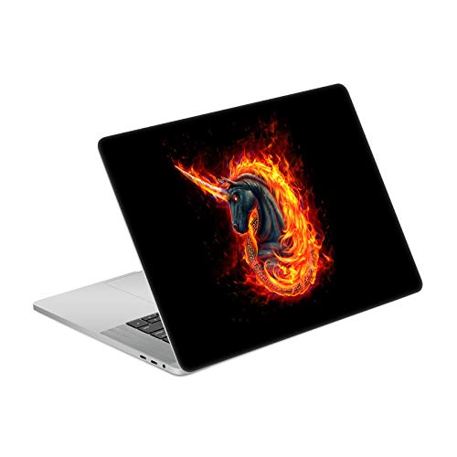 Skin MacBook Pro 15.4 Autocollant Licorne Feu Noir pour Travailler au Café avec Style