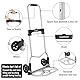 COOCHEER Sackkarre Alu, Transportkarre klappbar- extra Langer Teleskopgriff 100cm, Handkarre für Industrie und Haushalt, max. Tragkraft 120 kg