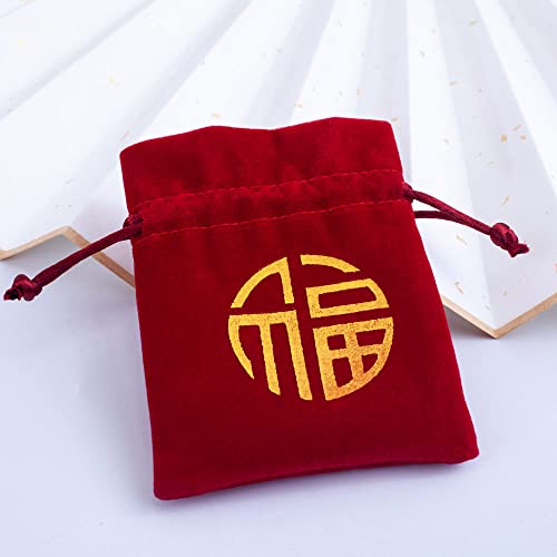 10 bolsas sachet de franela rojas 3×4 pulgadas miniatura 2