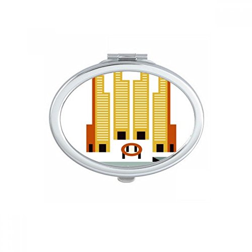 Miroir compact ovale motif Singapore Flyer, accessoire de beauté portatif fin et élégant - 2
