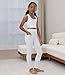 Yitoco Girls Leggings with Pockets Athletic High Waisted Kids Workout Dance Running Yoga Pants (White,9-10 Years, YOYPG03-WE-140)