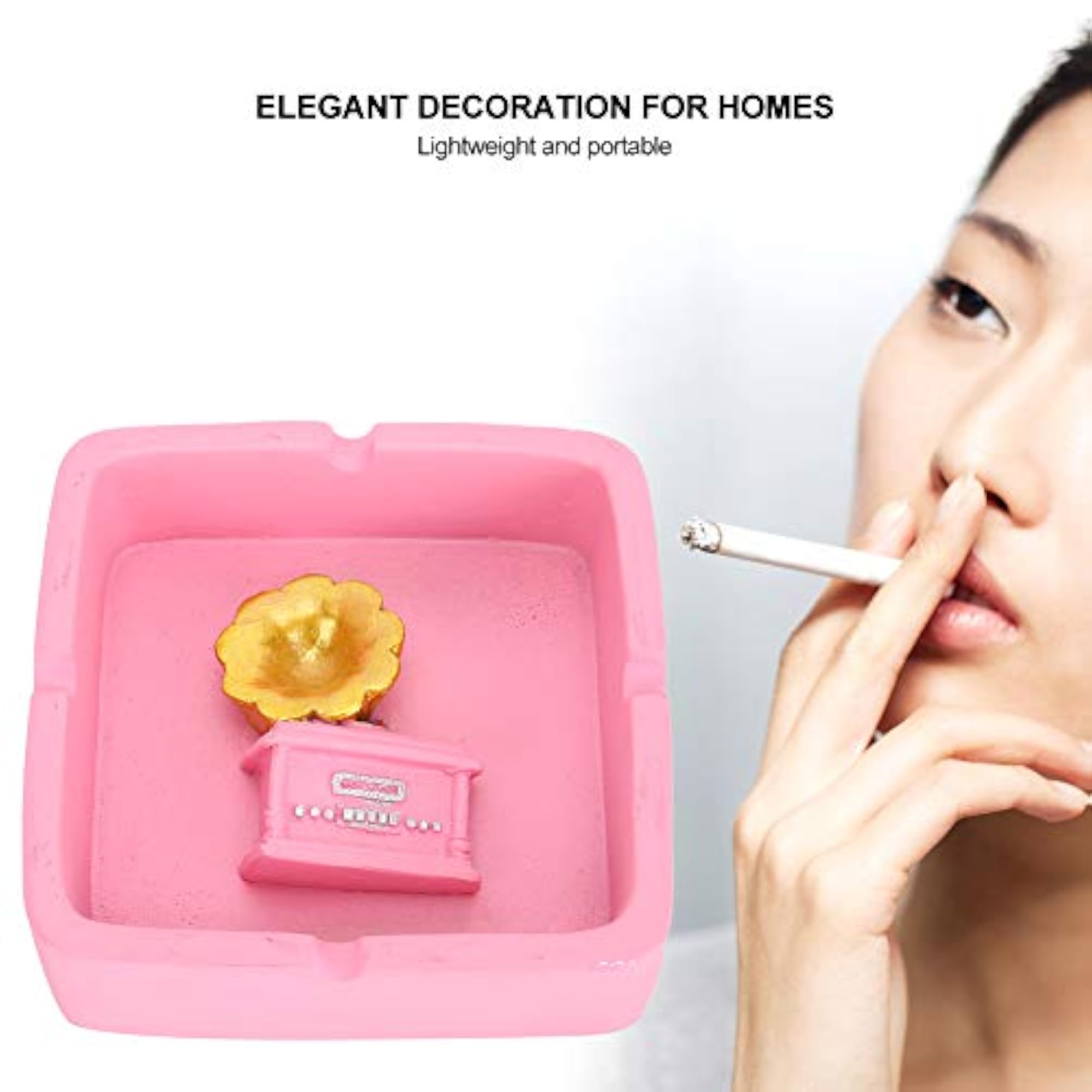 Phonograph Resin Ashtray for Home and Office Use