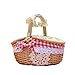 WUHNGD, cestino da picnic in vimini con doppio coperchio e manico, cestino da picnic in tessuto di salice ovale per picnic, campeggio, escursionismo, matrimoni
