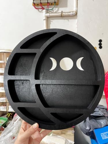 Étagère de lune murale en bois pour ranger flacons et petits objets
