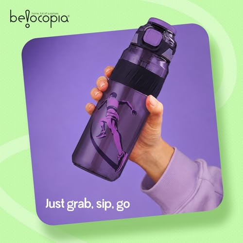 Image of Pulze Sports Sipper Water Bottle 750ml | Purple| BPA-Free, Leakproof Flip Cap with Straw | Time Marker Hydration Bottle | Durable Gym Bottle for Workout, Running & Daily Use
