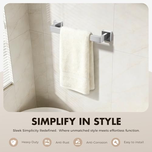 Image of 20-Pieces Brushed Nickel Bathroom Accessories Set, 16 Inch Towel Bar Set | Stainless Steel, Towel Ring, Toilet Paper Holder, Robe Hooks, Towel Racks for Bathroom Wall Mounted, Bathroom Hardware Set