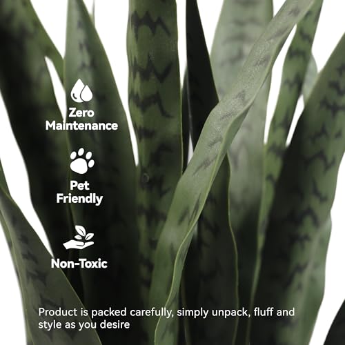 Solution4Patio 3ft Artificial Sansevieria Trifasciata Prain, Tropical Faux Snake Plant, Fake Mother in Law Tongue Plants, Greenery Realistic Houseplant for Home Office Corner Outdoor/Indoor Decor by Solution4Patio Expert in Garden Creation - Image 3