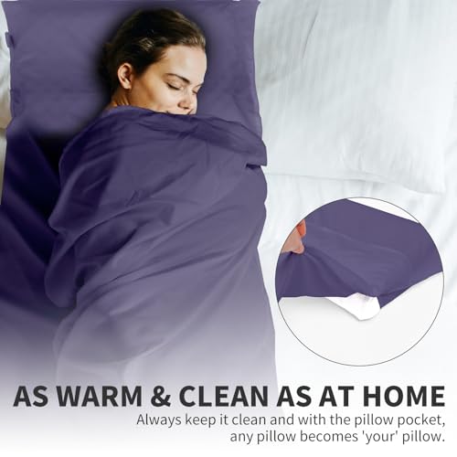 JAICOM Sleeping Bag Liner Ultralight - Travel Sheets for Hotel, Portable & Comfortable & Quick-Drying Adult Sleep Sack for Camping, Business Trips, Traveling, Hostel - Thumbnail 4