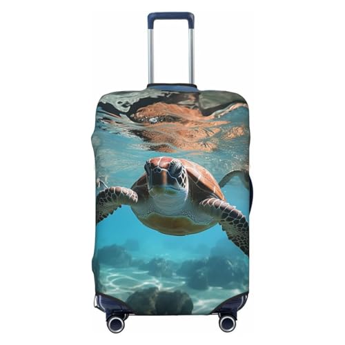 Elastic Travel Luggage Cover for Suitcase Tsa Approved Stretch Scratch-Resistant Suitcase Protector Cover Washable Ocean Cute Sea Turtle Baggage Covers Fits 18-32 Inch Luggage Case